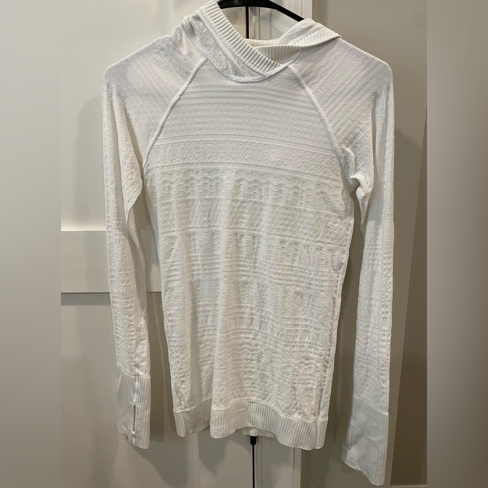 Lululemon White Hooded Shirt